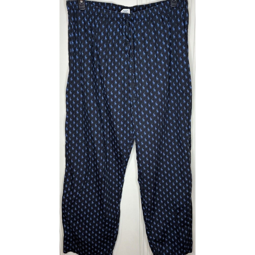 Polo Ralph Lauren Blue All Over Pony Print Men's Sz XL 100% Cotton Pajama Pants